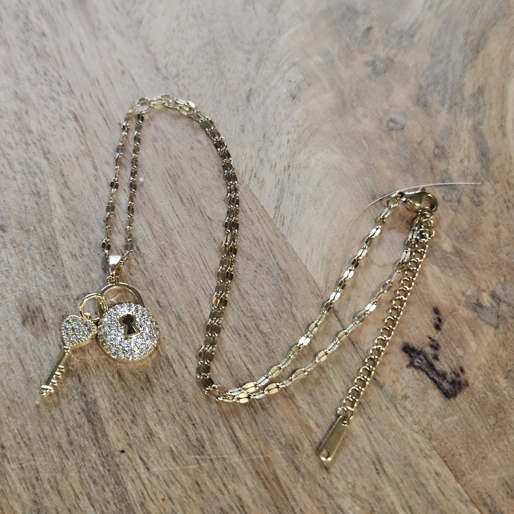 Key and Lock Pendant Necklace